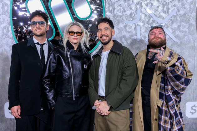 January 29, 2026, Hollywood, California, USA: (L-R) Colin Brittain, Emily Armstrong, Mike Shinoda and Teddy Swims uring the 2026 Warner Music Group Grammy Awards Party on January 29, 2026 in Hollywood, California. ARIANA RUIZ PI Hollywood USA - ZUMAp124 20260129_zaa_p124_064 Copyright: xArianaxRuizx
