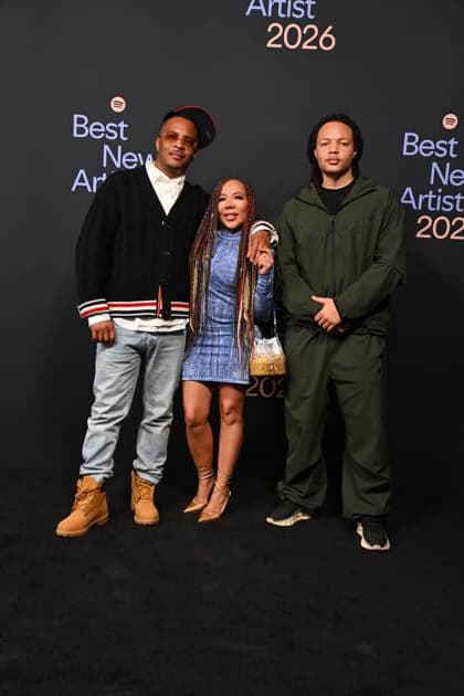 Spotify™s 2026 Best New Artist Party T.I., Tiny Harris and Domani Harris arriving to Spotify™s 2026 Best New Artist Party held at The Lot on January 29, 2026 in Los Angeles, Ca. Los Angeles The Lot California USA Copyright: xTammiexArroyox xAFF-USA.comx