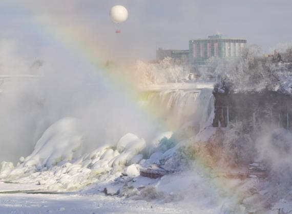 (260131) -- NIAGARA FALLS, Jan. 31, 2026 -- Ice- and snow-covered Niagara Falls is seen from the Canadian side in Niagara Falls, Ontario, Canada, on Jan. 30, 2026. (Photo by Xinhua) CANADA-ONTARIO-NIAGARA FALLS-WINTER VIEWS ZouxZheng 