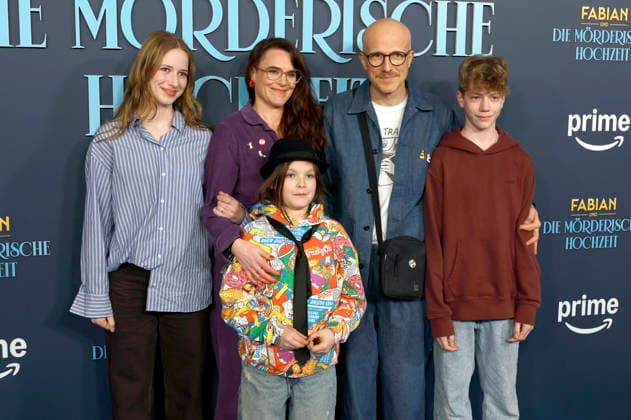 Markus Sehr mit Familie bei der Premiere des Amazon Prime Video-Films Fabian und die mörderische Hochzeit im Cinenova. Köln, 30.01.2026