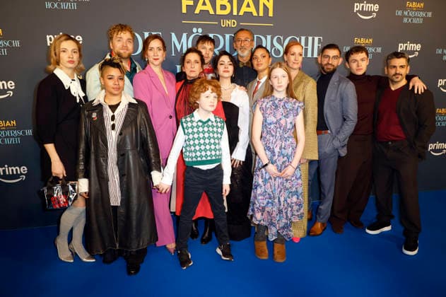 Marta Kizyma, Rabea Lüthi, Knud Riepen, Lena Dörrie, Barbara Philipp, Maxim Bartknecht, Anton Dreger, Tamara Romera Gines, Ercan Durmaz, Taneshia Abt, Sara Bartknecht, Nicole Beutler, Georg Paluza, Till Raskopf und Daniel Rodic bei der Premiere des Amazon Prime Video-Films Fabian und die mörderische Hochzeit im Cinenova. Köln, 30.01.2026