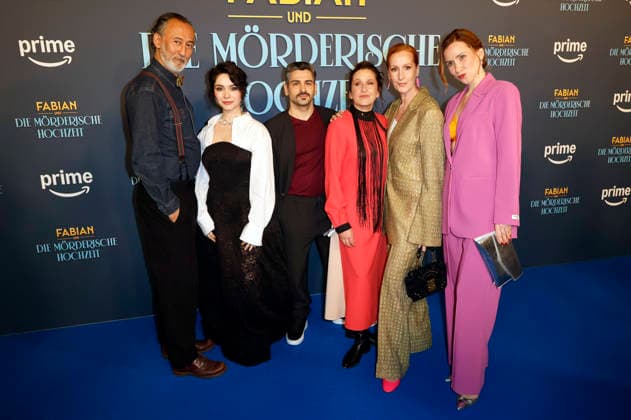 Ercan Durmaz, Tamara Romera Gines, Daniel Rodic, Barbara Philipp, Nicole Beutler und Lena Dörrie bei der Premiere des Amazon Prime Video-Films Fabian und die mörderische Hochzeit im Cinenova. Köln, 30.01.2026