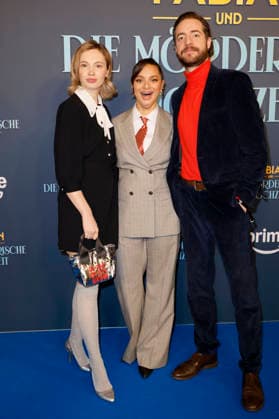 Marta Kizyma, Taneshia Abt und Fridolin Sandmeyer bei der Premiere des Amazon Prime Video-Films Fabian und die mörderische Hochzeit im Cinenova. Köln, 30.01.2026