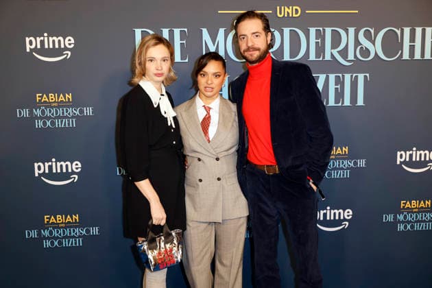 Marta Kizyma, Taneshia Abt und Fridolin Sandmeyer bei der Premiere des Amazon Prime Video-Films Fabian und die mörderische Hochzeit im Cinenova. Köln, 30.01.2026