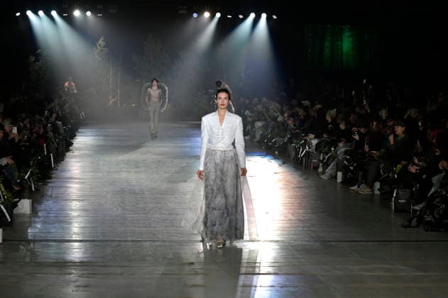Model bei der Danny Reinke Fashion Show auf der Berlin Fashion Week A W 2026 im NLND Neuland Berlin. Berlin, 30.01.2026