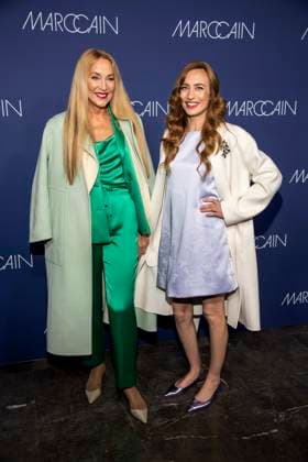 Jerry Hall und Elizabeth Jagger zu Gast auf dem roten Teppich bei der Marc Cain Fashion Show Echo of now im Funkhaus Berlin am 30.01.2028 Berlin Deutschland