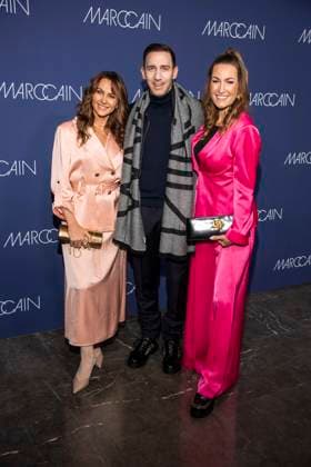 Monika Sozanska, Marcel Remus und Denise Schindler zu Gast auf dem roten Teppich bei der Marc Cain Fashion Show Echo of now im Funkhaus Berlin am 30.01.2028 Berlin Deutschland