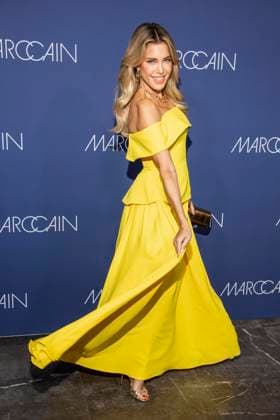 Sylvie Meis gelbes Kleid zu Gast auf dem roten Teppich bei der Marc Cain Fashion Show Echo of now im Funkhaus Berlin am 30.01.2028 Berlin Deutschland