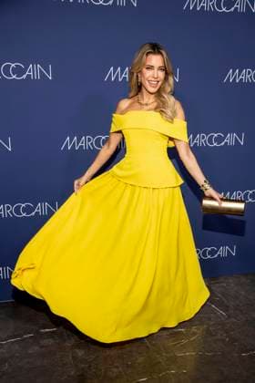 Sylvie Meis gelbes Kleid zu Gast auf dem roten Teppich bei der Marc Cain Fashion Show Echo of now im Funkhaus Berlin am 30.01.2028 Berlin Deutschland