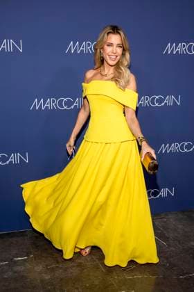 Sylvie Meis gelbes Kleid zu Gast auf dem roten Teppich bei der Marc Cain Fashion Show Echo of now im Funkhaus Berlin am 30.01.2028 Berlin Deutschland