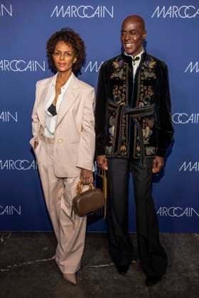 Dennenesch Zoude und Bruce Darnell zu Gast auf dem roten Teppich bei der Marc Cain Fashion Show Echo of now im Funkhaus Berlin am 30.01.2028 Berlin Deutschland