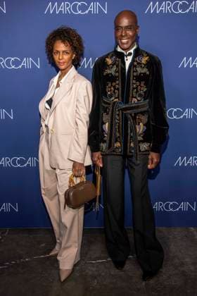 Dennenesch Zoude und Bruce Darnell zu Gast auf dem roten Teppich bei der Marc Cain Fashion Show Echo of now im Funkhaus Berlin am 30.01.2028 Berlin Deutschland