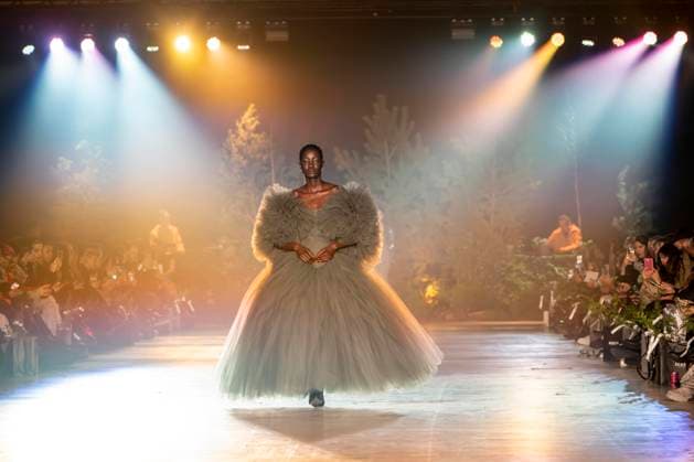 Model auf dem Laufsteg Catwalk bei Danny Reinke auf der Berlin Fashion Week Autumn Winter 2026 im NLND Berlin am 30.01.2026 Berlin Deutschland