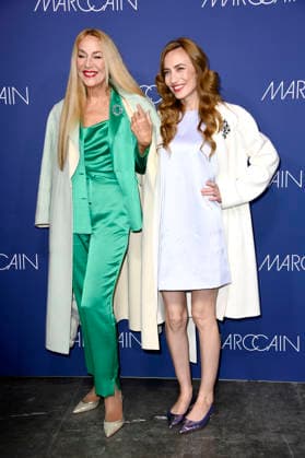 Jerry Hall und Elizabeth Jagger bei der Marc Cain Fashion Show ECHO of now auf der Berlin Fashion Week A W 2026 im Funkhaus Berlin. Berlin, 30.01.2026