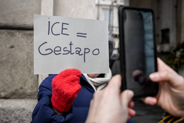 January 31, 2026, Milan, Mi, Italy: January 31, 2026, Milan. ICE OUT. Left-wing protest against the possible presence of U.S. Special Forces during the Milan-Cortina Winter Olympics. Milan Italy  - ZUMAa289 20260131_zia_a289_076 Copyright: xNicolaxMarfisix