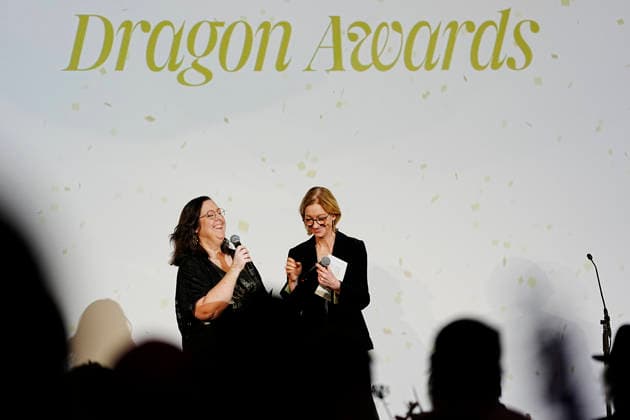 GÖTEBORG, SWEDEN 20260131 Mirja Wester, CEO of Göteborg Film Festival and Pia Lundberg, Artistic Director of Göteborg Film Festival on stage during the closing gala of Göteborg Film Festival where this years Dragon Awards are presented at Hotel Draken in Gothenburg GÖTEBORG, SWEDEN x9200x  Copyright: xBjörnxLarssonxRosvall TTx DRAGON AWARDS 2026 8vIq1HEzpHQ