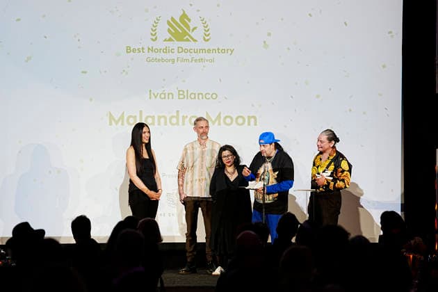 GÖTEBORG, SWEDEN 20260131 This years Dragon Award Best Nordic Documentary is awarded to Första blatten pa manen , a documentary film about Douglas Dogge Doggelito Read by Ivan Blanco during the closing gala for the Göteborg Film Festival where this years Dragon Awards are presented at Hotell Draken in Gothenburg GÖTEBORG SWEDEN x9200x  Copyright: xBjörnxLarssonxRosvall TTx DRAGON AWARDS 2026 8z5vDweO8Wk