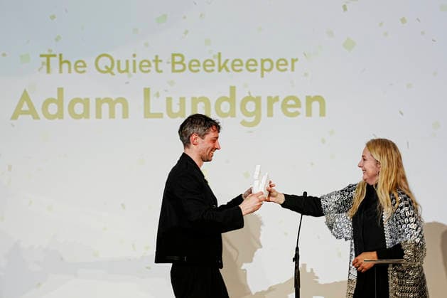 GÖTEBORG, SWEDEN 20260131 Dragon Award Best Acting is awarded to Adam Lundgren for the role in The Beekeeper , directed by Marcus Carlsson during the closing gala of the Göteborg Film Festival where this years Dragon Awards are presented at Hotel Draken in Gothenburg GÖTEBORG SWEDEN x9200x  Copyright: xBjörnxLarssonxRosvall TTx DRAGON AWARDS 2026 vHOw0OgDdvk