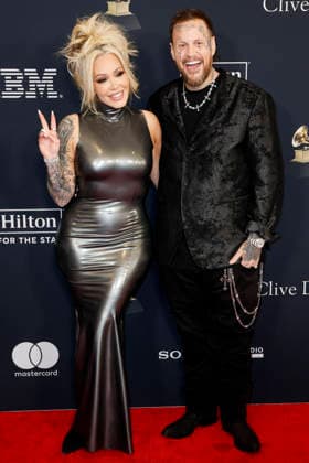 Jelly Roll and Bunnie XO arrive on the red carpet for the Pre-Grammy Gala on the eve of the 68th Annual Grammy Awards in Los Angeles on Saturday, January 31, 2026.  LAP20260131907 CAROLINExBREHMAN