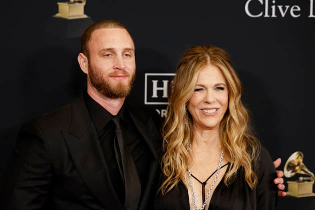 Chet Hanks and Rita Wilson arrive on the red carpet for the Pre-Grammy Gala on the eve of the 68th Annual Grammy Awards in Los Angeles on Saturday, January 31, 2026.  LAP20260131922 CAROLINExBREHMAN