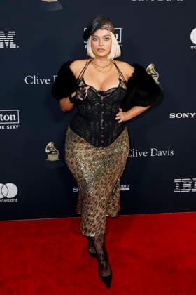Bebe Rexha arrives on the red carpet for the Pre-Grammy Gala on the eve of the 68th Annual Grammy Awards in Los Angeles on Saturday, January 31, 2026.  LAP20260131919 CAROLINExBREHMAN