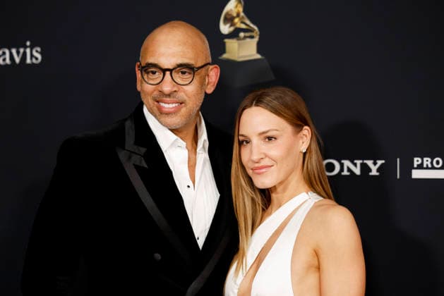 Harvey Mason Jr. and Britt Mason arrive on the red carpet for the Pre-Grammy Gala on the eve of the 68th Annual Grammy Awards in Los Angeles on Saturday, January 31, 2026.  LAP20260131990 CAROLINExBREHMAN