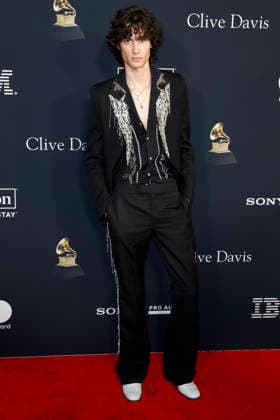 Sombr arrives on the red carpet for the Pre-Grammy Gala on the eve of the 68th Annual Grammy Awards in Los Angeles on Saturday, January 31, 2026.  LAP202601311021 CAROLINExBREHMAN