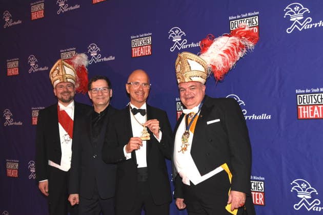 Matthias Stolz Narrhalla Praesident Laudator Moritz Netenjakob Autor Kabarettist Christoph Maria Herbst Schauspieler Karl Valentin Orden Preistraeger 2026 Guenther Grauer Narrhalla Ehrenpraesident Muenchen 31.01.2026 Deutsches Theater Grossen Narrhalla Ball SoirÃ e Muenchner Leben mit Verleihung des Karl-Valentin-Ordens 2026 an Christoph Maria Herbst Schauspieler Foto Muenchen