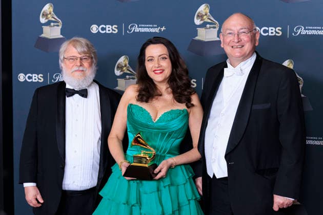 February 1, 2026, Los Angeles, California, USA: (L-R) Paul O Dette, Amanda Forsythe and Stephen Stubbs at the 68th Annual Grammy Awards press room on Sunday February 1, 2026 at Crypto.com Arena in Los Angeles, California. ARIANA RUIZ PI Los Angeles USA - ZUMAp124 20260201_zaa_p124_232 Copyright: xArianaxRuizx