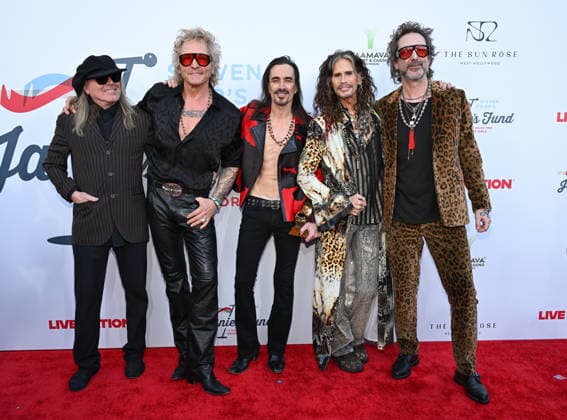 Steve Tyler™s 7th Annual Jam for Janie Grammy Viewing Party Robin Zander, Matt Sorum, Nuno Bettencourt, Steven Tyler and Chris Robinson arriving to Steve Tyler™s 7th Annual Jam for Janie Grammy Viewing Party at Hollywood Palladium on February 01, 2026 in Hollywood, CA. Hollywood Hollywood Palladium California USA Copyright: xLISAxOConnor AFF-USA.comx