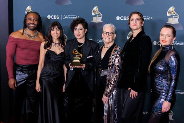 February 1, 2026, Los Angeles, California, USA: (L-R) Alexander Lloyd Blake, Lorenza Ponce, Carla Patullo , Martha Mooke, Leah Coloff, and Frederika Krier at the 68th Annual Grammy Awards press room on Sunday February 1, 2026 at Crypto.com Arena in Los Angeles, California. ARIANA RUIZ PI Los Angeles USA - ZUMAp124 20260201_zaa_p124_262 Copyright: xArianaxRuizx