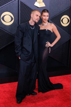 February 1, 2026, Los Angeles, California, USA: Justin Bieber and Hailey Bieber on the red carpet of the 68th Annual Grammy Awards on Sunday February 1, 2026 at Crypto.com Arena in Los Angeles, California. JAVIER ROJAS PI Los Angeles USA - ZUMAp124 20260201_zaa_p124_322 Copyright: xJavierxRojasx