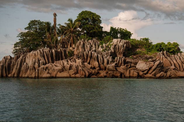 Creative Highlights World Wild Rocky Shore with Vertical Granite Rocks and Palm Trees, Sey Victoria, Mont Fleuri, Seychelles CR_NMDM26020175-1956822-01