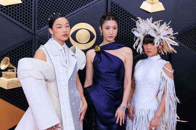 February 1, 2026, Los Angeles, California, USA: Audrey Nuna, EJAE, and Rei Ami on the red carpet of the 68th Annual Grammy Awards on Sunday February 1, 2026 at Crypto.com Arena in Los Angeles, California. JAVIER ROJAS PI Los Angeles USA - ZUMAp124 20260201_zaa_p124_467 Copyright: xJavierxRojasx