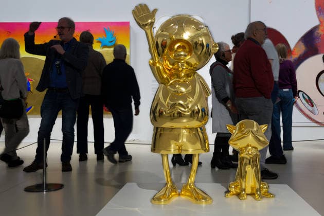 Kunst Malerei Plasik 31.01.2026 Hannover Sprengel Museum Kunstausstellung Niki de Saint Phalle, Yayoi Kusama und Takashi Murakami Love you for infinity Takashi Murakami Pom & Me 2009-2010 Hannover Sprengel Museum Niedersachsen GER