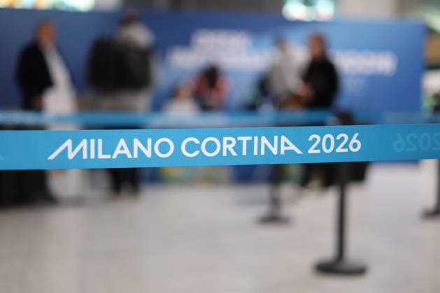 February 2, 2026, Ferno, Lombardy, Italy: February 2, 2026, Ferno, Italy. Olympic and Paralympic Games - Malpensa Airport. The photo shows the Olympic and Paralympic Games logo and rings, IPC at Malpensa Airport during the accreditation process; the 2026 Winter Olympic Games will be held from February 6 to 22 at various venues in Lombardy and Northeastern Italy. Ferno Italy  - ZUMAa289 20260202_zia_a289_202 Copyright: xPierrexTeyssotx