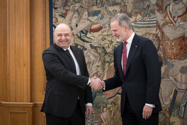 Felipe VI receives the President of Lebanon at La Zarzuela King Felipe VI receives the President of the Lebanese Republic, Joseph Aoun i , at La Zarzuela Palace, on February 2, 2026, in Madrid Spain The Lebanese President is paying a two-day state visit to Spain to discuss the possible permanence of the Spanish military in the south of the country when the UN mission FINUL 02 FEBRUARY 2026 Diego Radamé Madrid Madrid Madrid Spain  Copyright: xDiegoxRadamÃ sx 7261361