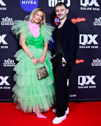 STOCKHOLM, SWEDEN 20260202 Marina Örnelius L , Deputy Mayors Secretary for the Liberals in Stockholm, and Dusan Mijovski L , deputy member of the association board for the Liberals in Sundbyberg, arrive at the QX gala at Cirkus in Stockholm STOCKHOLM SWEDEN x10030x  Copyright: xJonasxEkströmer TTx QX-GALAN 2026 qImnq6livVg