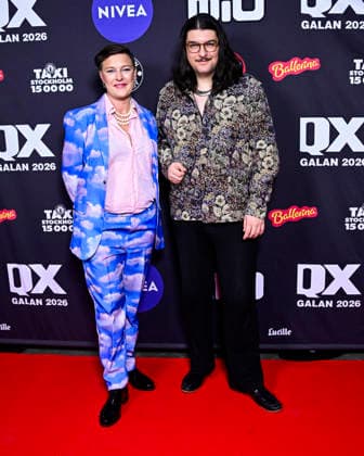 STOCKHOLM, SWEDEN 20260202 RFSLs President Lovise Brade and Elias Fjellander from RFSL arrive at the QX gala at Cirkus in Stockholm STOCKHOLM SWEDEN x10030x  Copyright: xJonasxEkströmer TTx QX-GALAN 2026 w-ah3e_2eAE