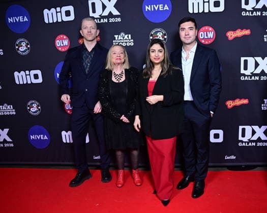 STOCKHOLM, SWEDEN 20260202 Member of Parliament Karin Ragsjö V , Left Party leader Nooshi Dadgostar V and Member of Parliament Andreas Lennkvist Manriquez V arrive at the QX gala at Cirkus in Stockholm STOCKHOLM SWEDEN x10030x  Copyright: xJonasxEkströmer TTx QX-GALAN 2026 uD5k31RMS7U