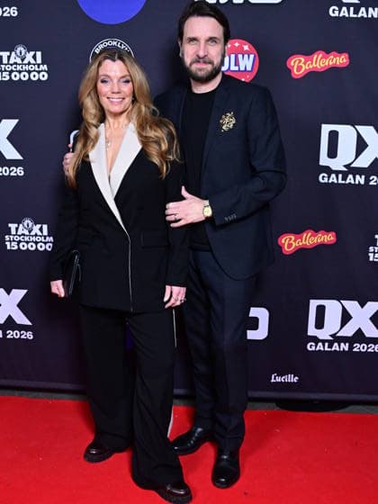 STOCKHOLM, SWEDEN 20260202 Gry Forssell, nominated for Darling of the Year, and Alexander Kossek arrive at the QX gala at Cirkus in Stockholm STOCKHOLM SWEDEN x10030x  Copyright: xJonasxEkströmer TTx QX-GALAN 2026 DwIzYq-domU