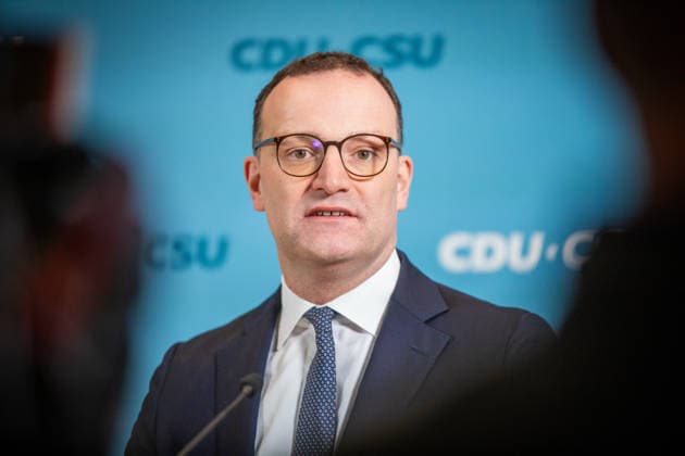 Jens Spahn, Vorsitzender der CDU CSU-Fraktion, aufgenommen bei einem Pressestatement im Deutschen Bundestag, Berlin, 27.01.2026. Berlin Deutschland Copyright: xNeelexJanssenx