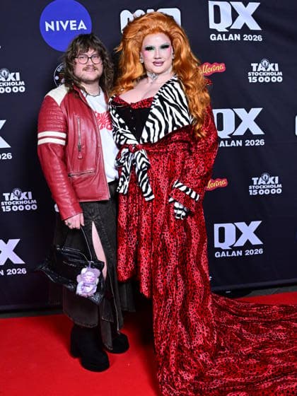 STOCKHOLM, SWEDEN 20260202 Kendi, nominee in Drag of the Year with company arrives at the QX gala at Cirkus in Stockholm STOCKHOLM SWEDEN x10030x  Copyright: xJonasxEkströmer TTx QX-GALAN 2026 bXvP3rhNAqc