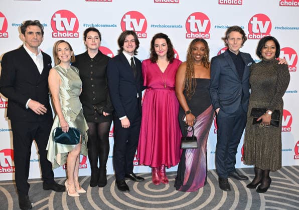 TV Choice Awards 2026, Arrivals, London, UK. 02 February 2026. London, UK, 02 February 2026. (L to R) Stephen McGann, Laura Main, Beren Saat, Max Macmillan, Rebecca Gethings, Renee Bailey, Christopher Harper and Linda Hargreaves attend the TV Choice Awards 2026 at the The London Hilton, Park Lane, London, UK., Credit:Lee Floyd Avalon UK, London, The London Hilton, Park Lane Copyright: xLeexFloydx xAvalonx 1071592584
