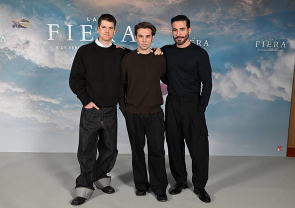 Photocall of the film La Fiera in Madrid Actors Miguel Bernardeau, Carlos Cuevas and Miguel Ángel Silvestre pose during the presentation of the film La Fiera at the Hotel Barceló Torre de Madrid, on February 3, 2026, in Madrid Spain The film delves into the universe of BASE jumping in wingsuits, one of the most extreme and fascinating disciplines of extreme sports, to build a deeply human story PHOTOCALL CINE FILM ACTOR 03 FEBRUARY 2026 José Madrid Madrid Spain  Copyright: xJosÃ xOlivax 7262369