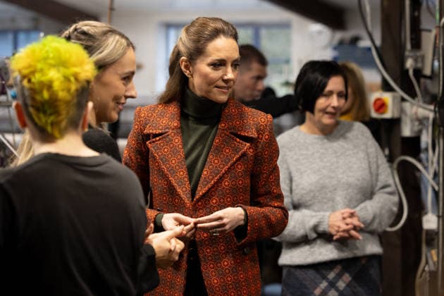 . 03 02 2026. Haverfordwest, United Kingdom. Kate Middleton, the Princess of Wales, during a visit to the Melin Tregwynt woollen mill in Wales. United Kingdom.  xPoolx xi-Imagesx IIM-26541-0007