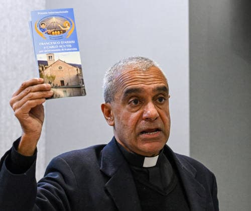 ITALY - PRESS CONFERENCE PRESENTING THE INTERNATIONAL AWARD FRANCIS OF ASSISI AND CARLO ACUTIS FOR AN ECONOMY OF FRATERNITY - 2026 2 03 Italy, Rome, Vatican, 2026 2 03 .Monsignor Anthony Figueiredo, coordinator of the Award during a Press conference presenting the international award Francis of Assisi and Carlo Acutis for an economy of fraternity EDITORIAL USE ONLY - NO BOOKS Copyright: xALESSIAxGIULIANIx