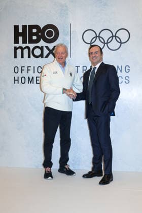 Milan, HBO Max, Official Streaming Home of the Olympics, photocall to present streaming coverage of the XXV Winter Olympic Games Milan Cortina 2026. Pictured: Alessandro Araimo (CEO Warner Bros Discovery Southern Europe), Luciano Buonfiglio (CONI President)  Copyright: xAlessandroxBremecx xipa-agency.netx xx IPA_Agency_IPA70936514