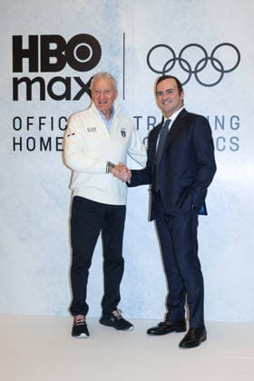 Milan, HBO Max, Official Streaming Home of the Olympics, photocall to present streaming coverage of the XXV Winter Olympic Games Milan Cortina 2026. Pictured: Alessandro Araimo (CEO Warner Bros Discovery Southern Europe), Luciano Buonfiglio (CONI President)  Copyright: xAlessandroxBremecx xipa-agency.netx xx IPA_Agency_IPA70936520
