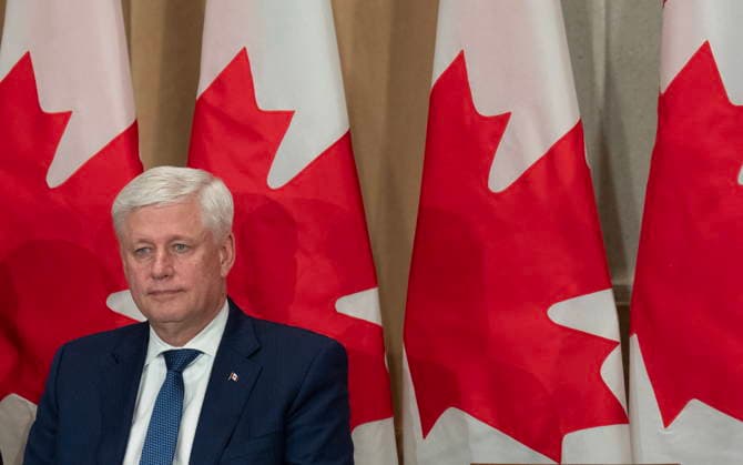 February 3, 2026, Ottawa, On, Canada: Former prime minister Stephen Harper listens to a speaker during a ceremony for his official portrait unveiling in Ottawa, on Tuesday, Feb. 3, 2026. Ottawa Canada  - ZUMAc35_ 20260203_zaf_c35_088 Copyright: xAdrianxWyldx